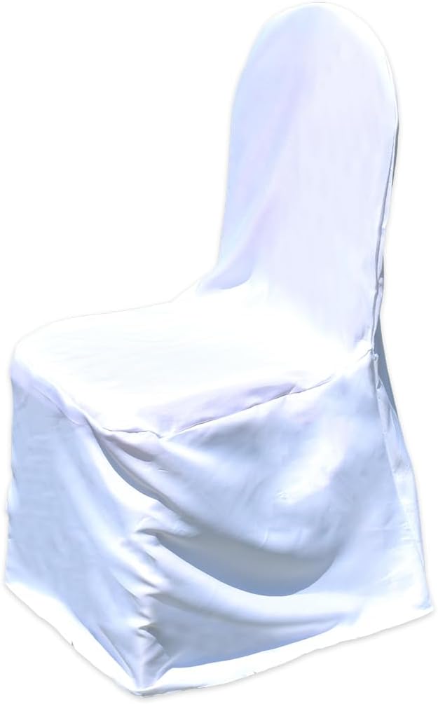 Sparkles Make It Special Polyester Banquet Chair Covers - Premium, Durable, Foldable Chair Covers/Slipcover for Party, Wedding, Reception, Banquet, Restaurant Decorations - White, 10 pcs