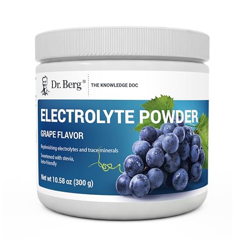 Image of Dr. Berg Zero Sugar Hydration Keto Electrolyte Powder - Enhanced w / 1000 mg of Potassium & Real Pink Himalayan Salt (NOT Table Salt) - Grape Flavor Hydration Drink Mix Supplement - 50 Servings