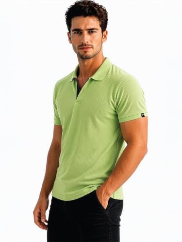 Image of Status Quo Men's Polo T-Shirt | Rich Cotton Blend | Slim Fit | All Day Comfort | Contrast Inner Placket | Polo Collar