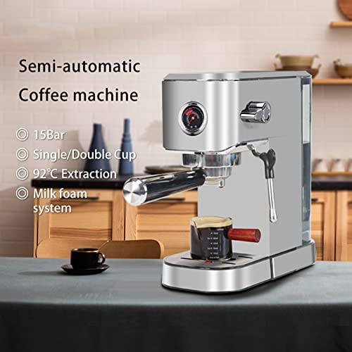 Kaffeemaschine, 1350 W, Edelstahlgehäuse, Doppeltasse, Hochdruckextraktion, Halbautomatische Kaffeemaschine Für Haushalt… – Bild 3