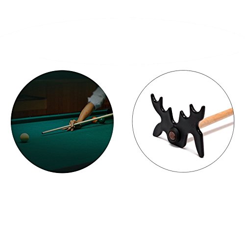 Honbay 2Pcs Black Plastic Moosehead Pool Billiard Cue Bridge Head #TOP4