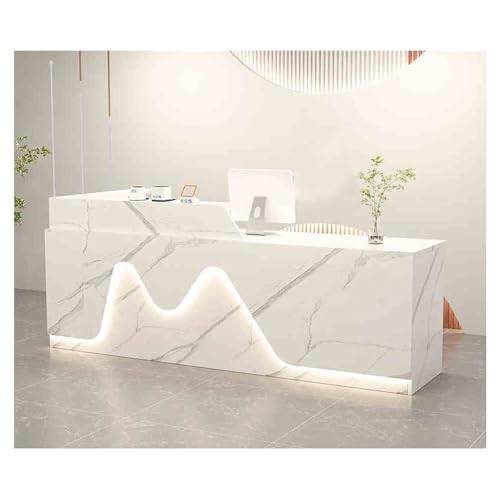 Design versatile: questa moderna scrivania per reception presenta un look elegante e un uso multifunzionale, che lo rende perfetto per uffici domestici, aree di ricezione e spazi commerciali. Ideale come banco cassa nei saloni di bellezza o come servizio clienti in sala d'attesa. Migliora sia la funzionalità che l'estetica, servendosi di varie attività commerciali in qualsiasi ambiente.