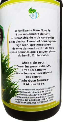 BASE FLORA, Fertilizante Ferro P/aquários 500 Ml Base Flora