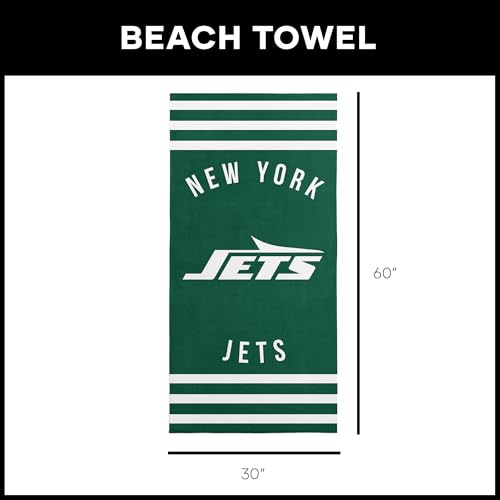 Image of Northwest NFL New York Jets Unisex-Adult Beach Towel, 30 inch x 60 inch, Stripes