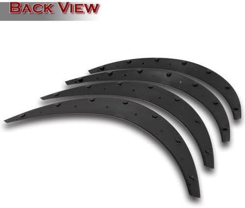 Universal ABS 4 Pieces 890mm 34" Front + Rear Flexible Car Fender Flares Extra Wide Body Wheel Arches (Painted Black)