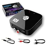 Receptor Bluetooth 5.3 HiFi, Receptor Bluetooth Jack 3.5 RCA, Adaptador Bluetooth Audio para Amplificador, Receiver Estéreo Casa Coche, Largo Alcance y Baja Latencia