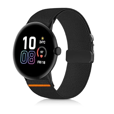 SUGARJAR Nylon Replacement Bands Compatible with Google Pixel Watch 1/2/3/4 41MM, Soft & Breathable Sport Straps for Women and Men, Black