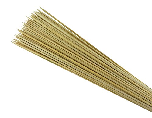 Minel Premium Natural Bamboo Skewers for Grilling & BBQing Meat, Veggies, Marshmallows, and More - 6” 8” 12” or 16” Available (16 INCH)