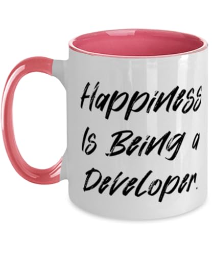 Developer Gifts For Friends, Happiness Is Being a Developer, Funny Developer Two Tone 11oz Mug, Cup From Boss