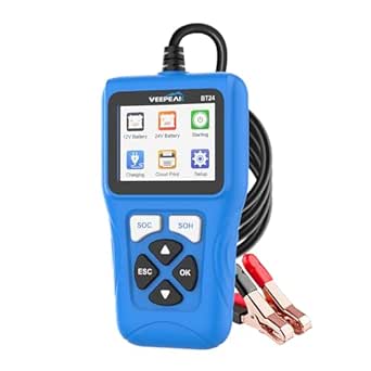 Veepeak Car Battery Tester 12V/24V, 100-2000CCA Battery Load Tester Analyzer with Cranking and Alternator Charging System Test for Cars, SUVs, Boats, Trucks and Motorcycles