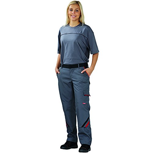 Planam 2329040 Highline Damen Bundhose, Schiefer/Schwarz/Rot, Größe 40