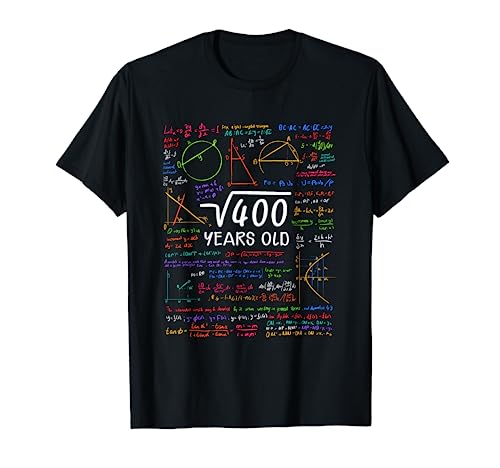 20 compleanno ragazza ragazzo radice quadrata 400 = 20 anni Maglietta