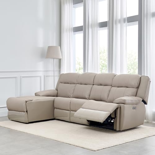 Image of Home Centre | Torino | Electric Recliner | Half Leather | Solid Wood | Recliner Sets | Grey | 2 Years Warranty