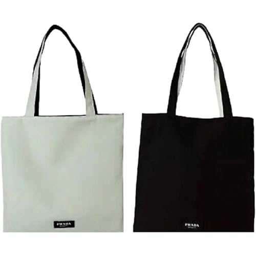 Prada Reversible FLAT Black Light Green Beauty Fragrance Tote Bag with Pouch (14L X 14H) - 0741