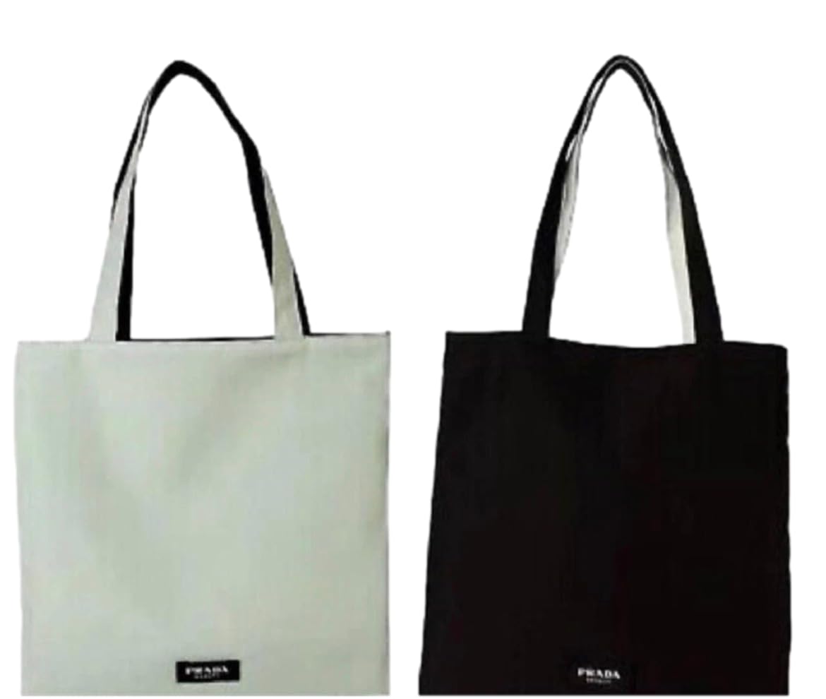 Reversible FLAT Black Light Green Beauty Fragrance Tote Bag with Pouch (14L X 14H) - 0741