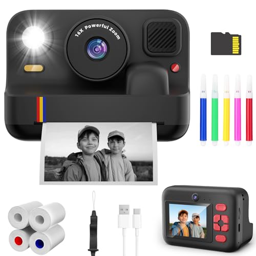 Instant Print Camera For Kids App Printing 1080p Video Dual-lens Selfie Digit...