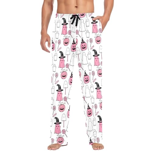 Spirits and Candies Men's Cotton Pajama Pants with Pockets and Drawstring Comfortable and Stylish,S
