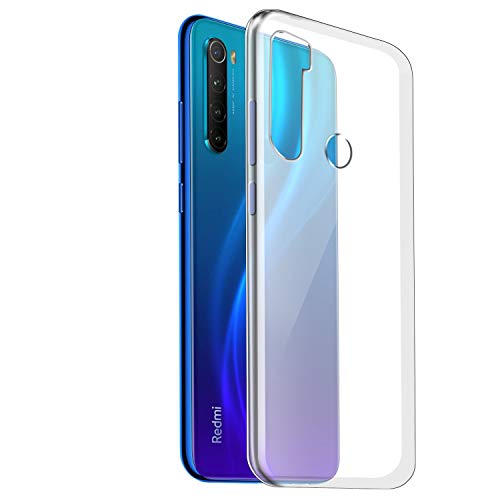 Image of Fashionury Crystal Clear Case for Redmi Note 8 | Yellowing Resistance | Transparent TPU Silicone | Raised Camera Lips | Slim Transparent Cover
