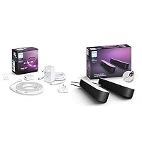 Philips Hue White and Color, Striscia Led Smart 2m con Bluetooth + Philips Hue Play, 2 Lampade...