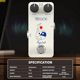 POGOLAB Pédale Chorus, Pédale Guitare avec Commandes de Fréquence et de Profondeur, Mini Boîtier en Alliage d’Aluminium, True Bypass, Pédale d’Effet Guitare Analogique pour Guitare Basse Électrique - Les Beatles, Paul McCartney, John Lennon, RIngo Starr, George Harrison POGOLAB Pédale Chorus, Pédale Guitare avec Commandes de Fréquence et de Profondeur, Mini Boîtier en Alliage d'Aluminium, True Bypass, Pédale d'Effet Guitare Analogique pour Guitare Basse Électrique – Image 3