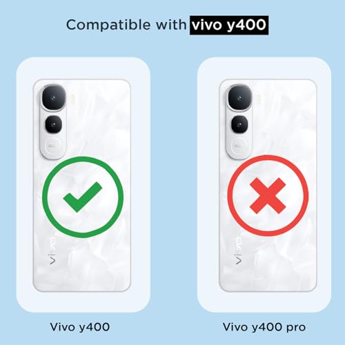 Image of Pikkme Back Cover for Vivo Y400 5G PC + TPU Clear Transparent Raised Edges Shockproof Protective Phone Bumper Case(Transparent)