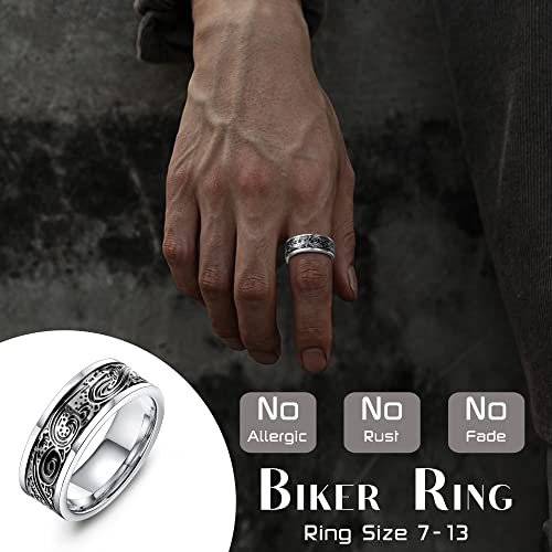 Jstyle JT-F-R0083-SILVER-8 4Pcs Stainless Steel Vintage Signet Rings thumb #5