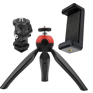 GLASSNOBLE Gimbal Beugel,Desktop Live Statief Mount Adapter Kit Telefoonklem Gimbal met Koude Schoenbeugel Rood