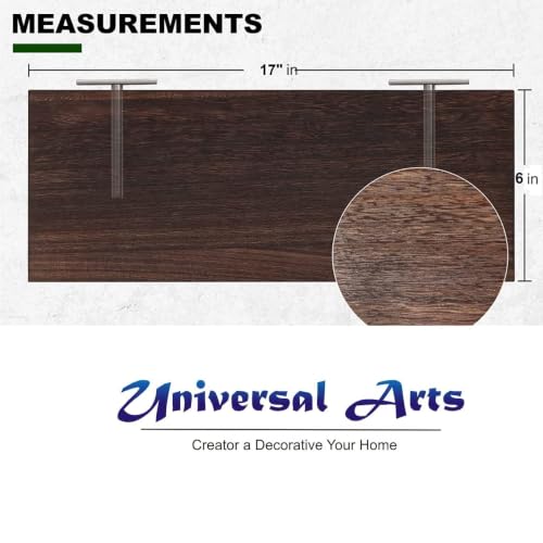 Image of Hamdan Collection Floating Shelves, 24 Inch Wall Shelf Set of 2, Rustic Wood Shelves for Wall Storage, Wall Mounted Wooden Display Shelf for Bathroom Bedroom (Brown 17, S3 17 Inch B)