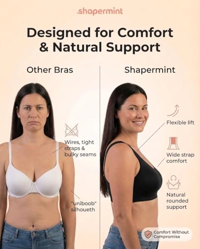 Image of SHAPERMINT Wireless Bras for Women No Underwire - Small to Plus Size Bralettes with Support and Natural Lift