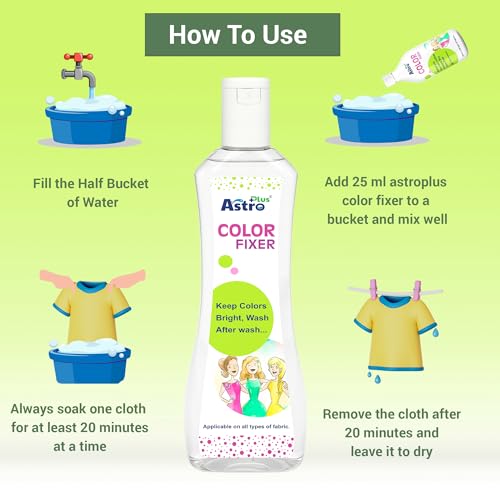 Image of ASTRO PLUS+ 450 ml Fabric Color Fixer Product 100% Eco-Friendly This Product Works Best Silk, Cotton, Georgette Fabric