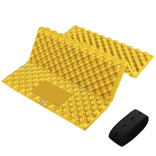 GWAWG Materassino ultraleggero da trekking con fascia elastica, pieghevole, portatile, impermeabile, termicamente isolato, per esterni, parco, picnic, campeggio, escursionismo, parco giochi,
