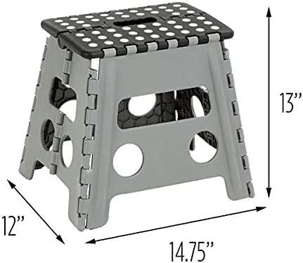 Honey-Can-Do TBL-02977 Folding Step Stool with Anti-Slip Surface, 12.8-Inch,Multicolor, 300 lbs