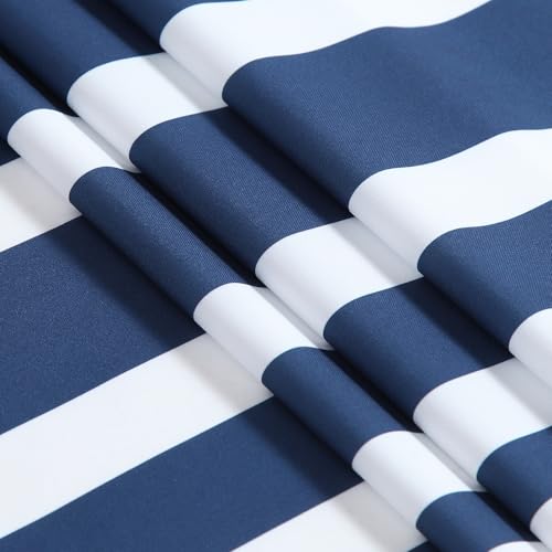 BESTRIPES 72x90 Inch Extra Long Shower Curtain, Blue and White Ombre Striped Waterproof Fabric, Modern Hotel Spa Design with 12 Rustproof Grommets & Weighted Hem by BESTRIPES - Used condition - Image 3
