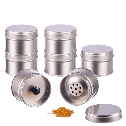 12er Pack kleine Gewürzdosen stapelbar mit extra Aromadeckel inkl. 12 Etiketten + 2 Streueinsätze | Höhe: je ca. 4,5 cm, Ø je ca. 6,4 cm | Dosen Material...