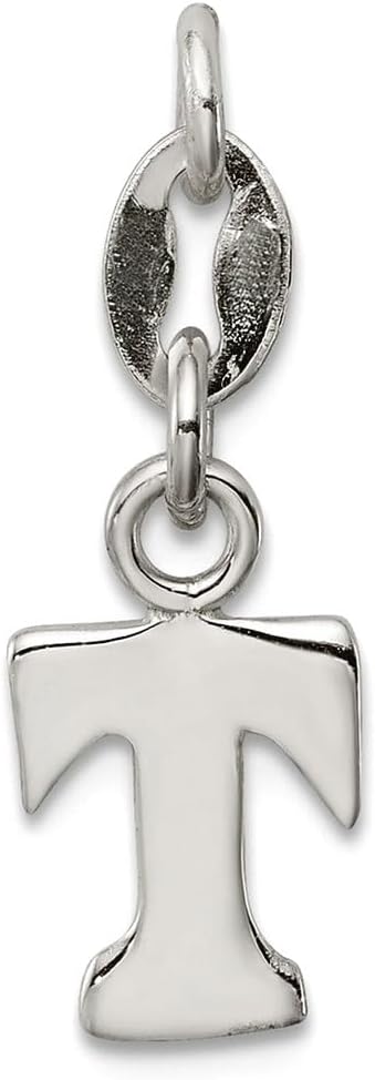 925 Sterling Silver Solid Polished Letter Name Personalized Monogram Initial Pendant Necklace 16x7mm Wide Pendant for Women