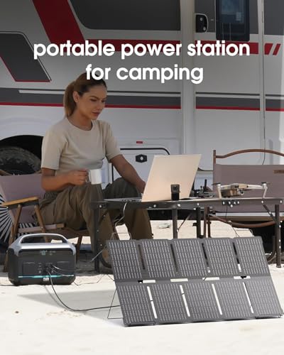 Image of Portable Power Station 600W (1200W Surge), 576Wh LiFePO4 Electric Generator with 1Hr Fast Charging, 100W USB-C PD Output, Solar Power Bank for Home Emergency, Camping, RV Travel, CPAP (Solar Optional)