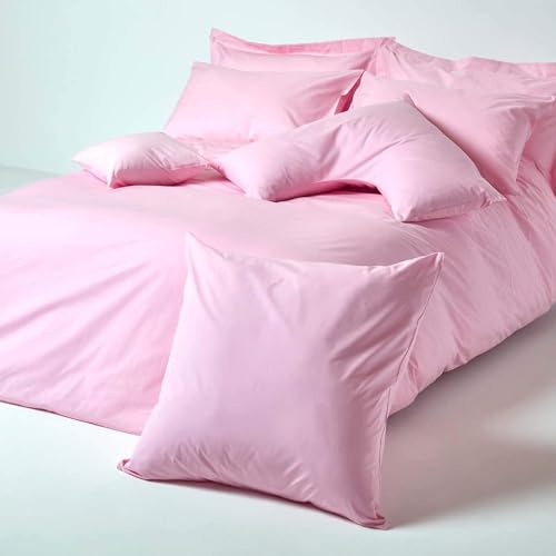 Homescapes 2er-Set Perkal Kissenbezug 40x40 cm rosa, Kissenhülle mit Reißverschluss, 100% ägyptische Baumwolle, Fadendichte 200 – Ansicht 4
