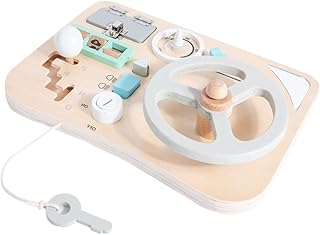 TOYANDONA Brinquedo Para Crianças Brinquedo de Madeira Do Volante Fingir Dirigir O Brinquedo Do Painel Do Painel Cedo Brinquedo para Meninos Meninas Brinquedo Educativo