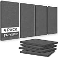 BUBOS 4-Pack Fabric Acoustic Panels 23.6x11.8x1", Self-Adhesive Sound Panel