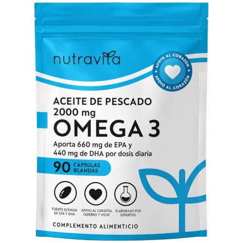 Nutravita Omega 3 2000mg, con 660mg EPA y 440mg DHA, 90 Cápsulas Blandas