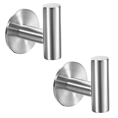 Top 10 Best Adhesive Towel Hooks for Bathroom Wall Reviewed 10 Vuzvuv Adhesive Brushed Nickel SUS304 Stainless Steel Towel Hooks – Heavy Duty Waterproof, Self-Adhesive Coat Robe Hook for Bathroom, Kitchen, Hotel (2-Pack)