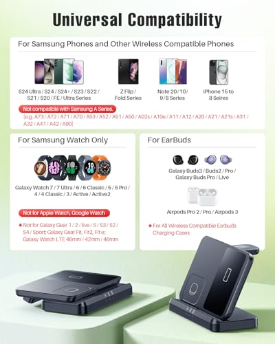 Lk Q10-Z Wireless Charger For Samsung Charging Station Foldable Watch Charger thumb #1