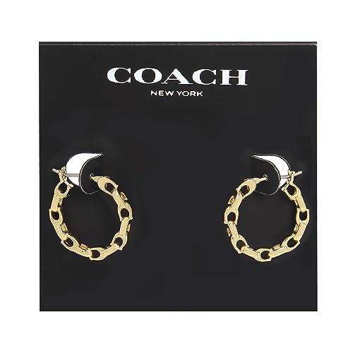 COACH Women's Signature Chain Hoop Earrings4