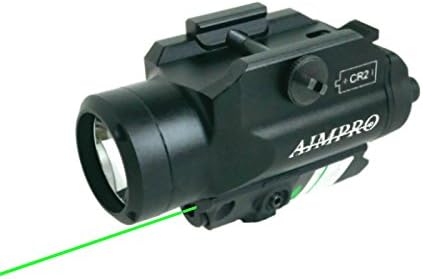 AIMPRO Green Laser Sight with 220 Lumen LED Flashlight Combo for Handgun or Rifle