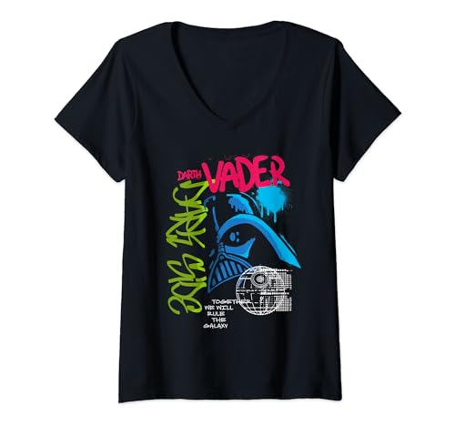 T-shirt Star Wars Dark Side col V homme motif graffiti Darth Vader