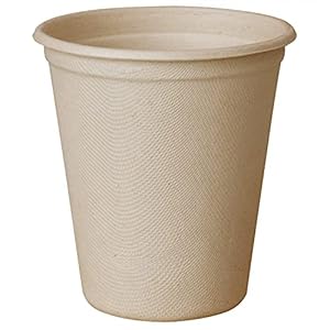 50 Count 11.5 OZ Compostable Drinking Cups， Bagasse and Bamboo Fibre Biodegradable Cup，Unbleached