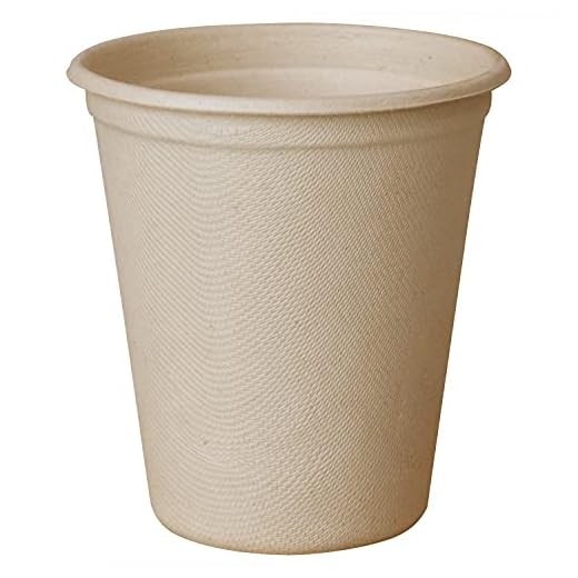 50 Count 11.5 OZ Compostable Drinking Cups， Bagasse and Bamboo Fibre Biodegradable Cup，Unbleached