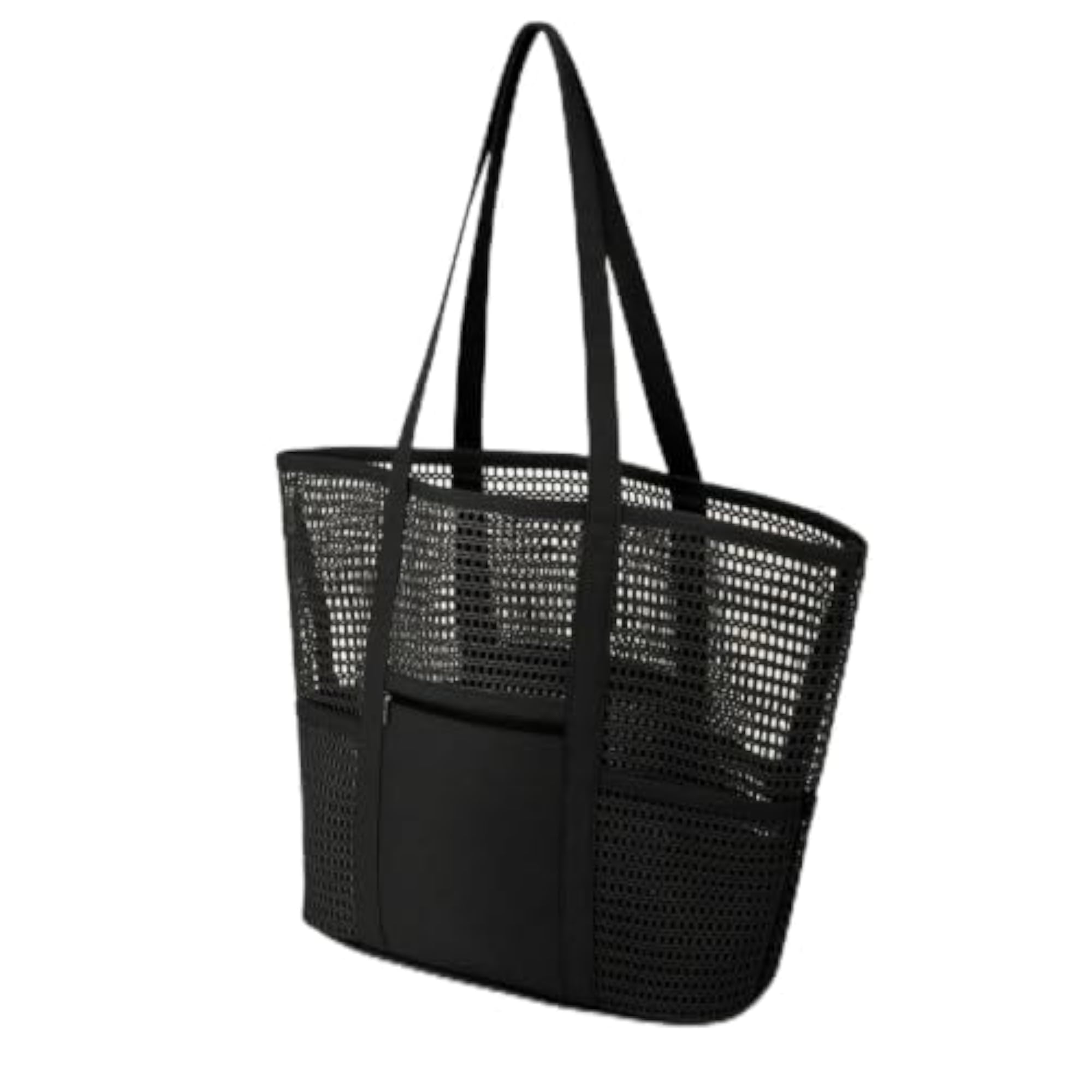 Breathable Mesh Beach Tote Bag with Zip Pocket
