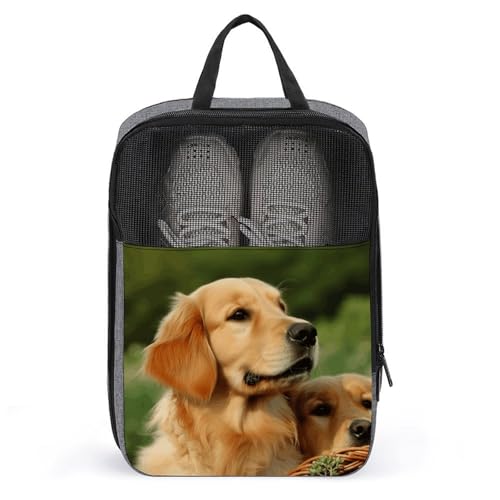 Bolsas para zapatos con asa de Golden Retriever: organza tu maleta de viaje con estilo perruno