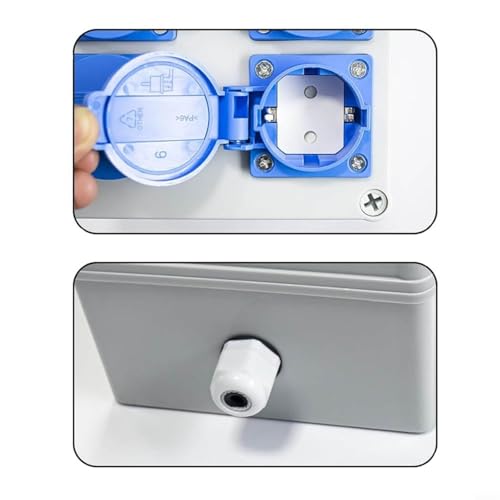 Distribuidor de corriente para construcción IP44 exterior con 6 enchufes Schuko 230 V 16 A gris 3